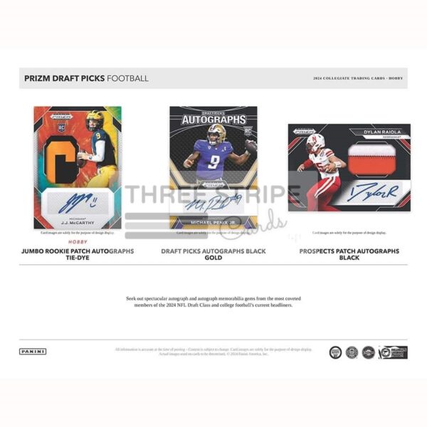 NFL 2024 Panini Prizm Draft Picks Collegiate Football Hobby Box - Image 3